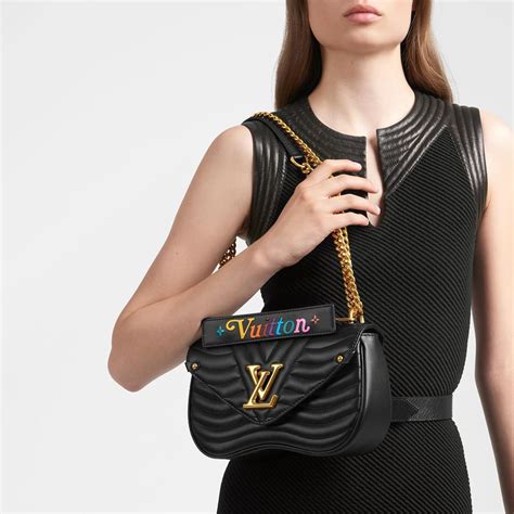 louis vuitton new wave chain bag mm black designer bags